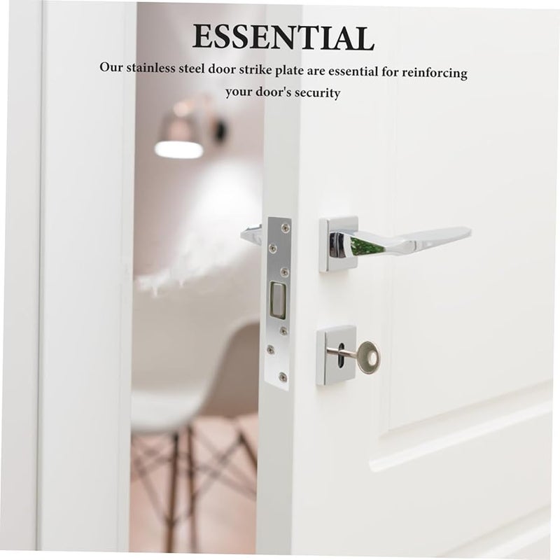 Silver Security Strike Plate Door Reinforcement For Exterior And Interior Doors - Image 4